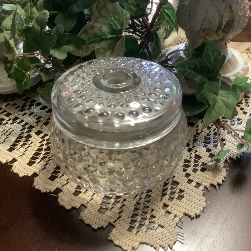 Antique glass powder jar perfect